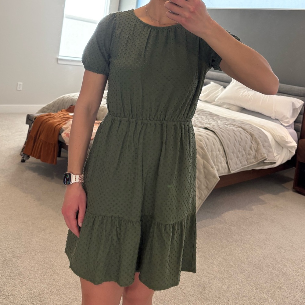 J. Crew Olive Green Textured Dress